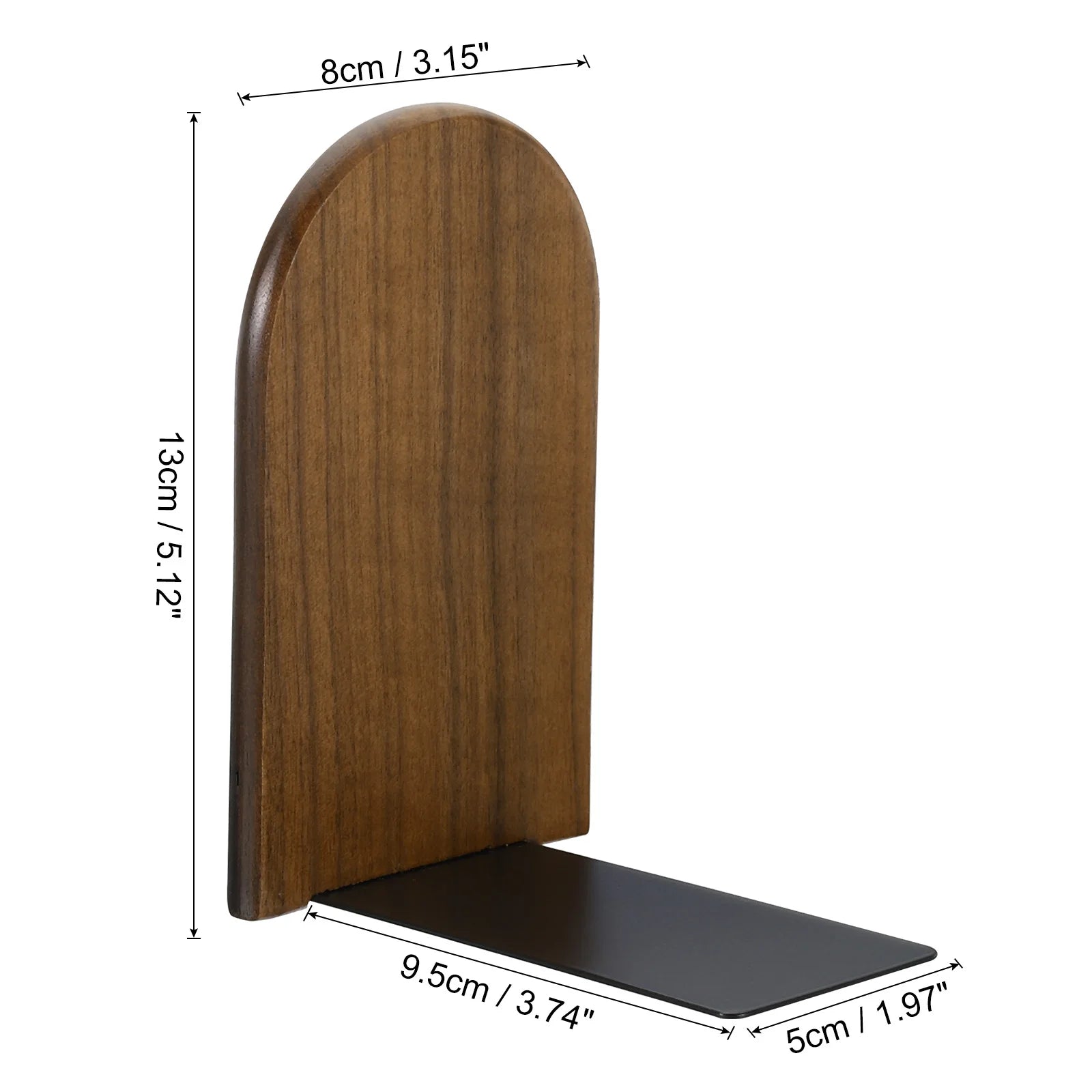 Wood & Metal Desktop Bookends (Set of 2)