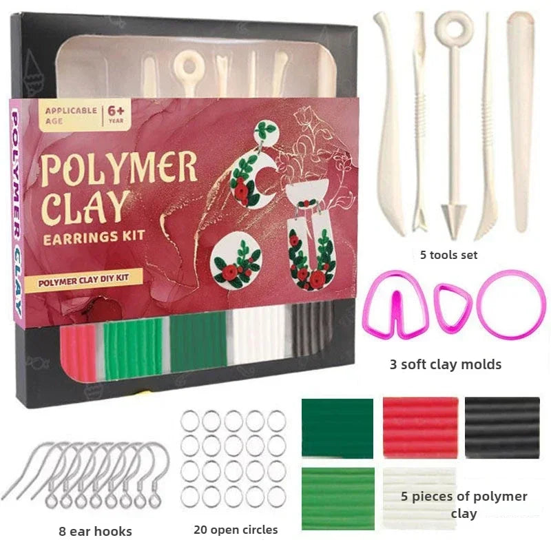 DIY Polymer Clay Jewelry Earring Making Kit – Modeling Clay with Sculpting Tools, Oven-Bake or Air-Dry Art Craft for Teens &amp; Adults