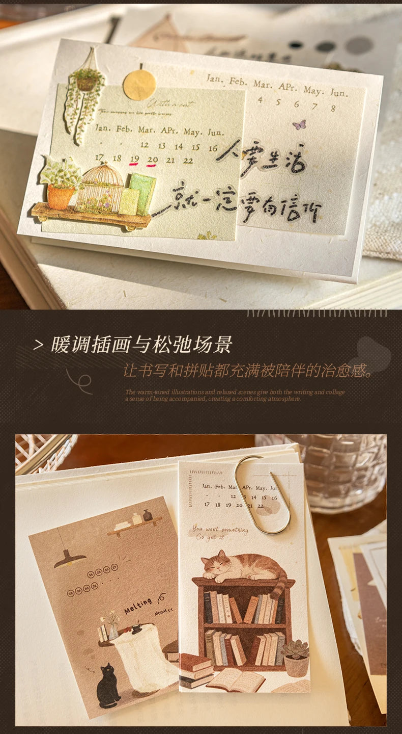 Journal GO 20pcs Time with You Note Pads Creative Warm Journaling Scrapbook Decorative Material Paper Stationery Notes