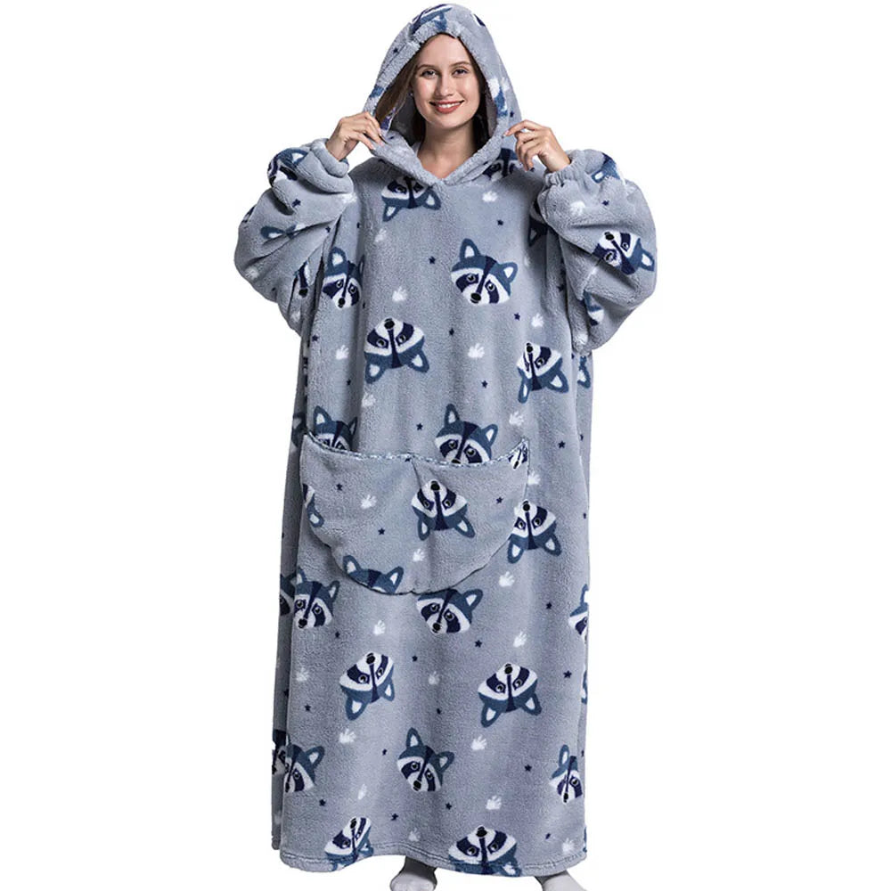Wearable Sherpa Fleece Blanket Hoodie