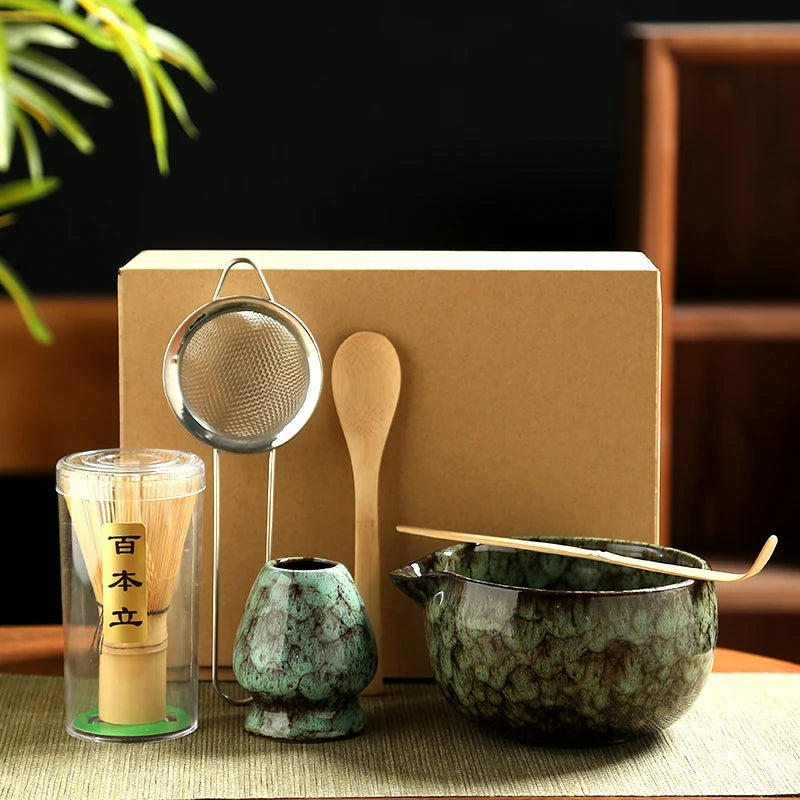 6PCS Japanese Matcha Tea Set – Whisk, Bowl & Accessories for Authentic Tea Rituals