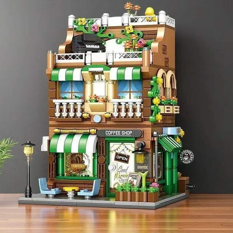 City Street Coffee Shop Modular Building Block Set