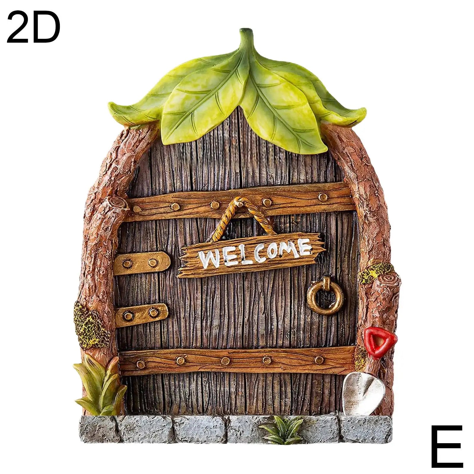 2D Fairy Garden Miniatures Gnome Window Door Set – Pendant Glow In The Dark Creative Ornaments Crafts for Fairy Garden Decorations