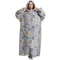 Flannel Wearable Blanket Hoodie with Pocket