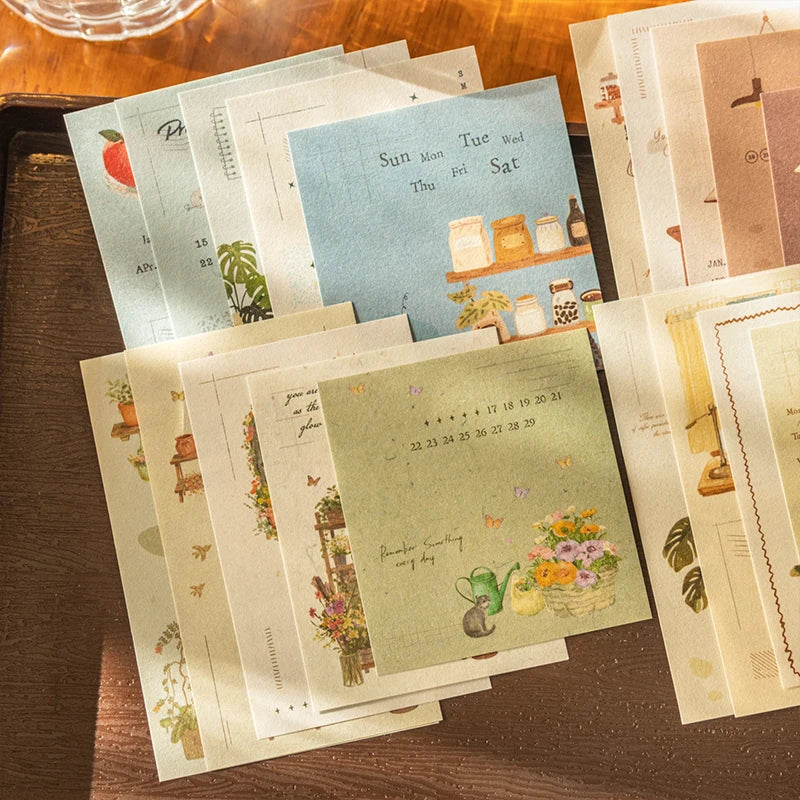 Journal GO 20pcs Time with You Note Pads Creative Warm Journaling Scrapbook Decorative Material Paper Stationery Notes