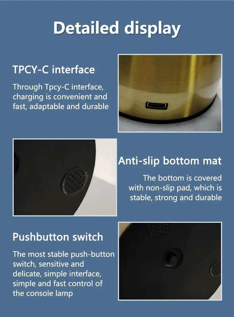 Retro LED Night Light Mushroom Touch Sensor Desk Lamp Rechargeable Reading Lights For Bedroom Restaurant Bar Decor Lighting