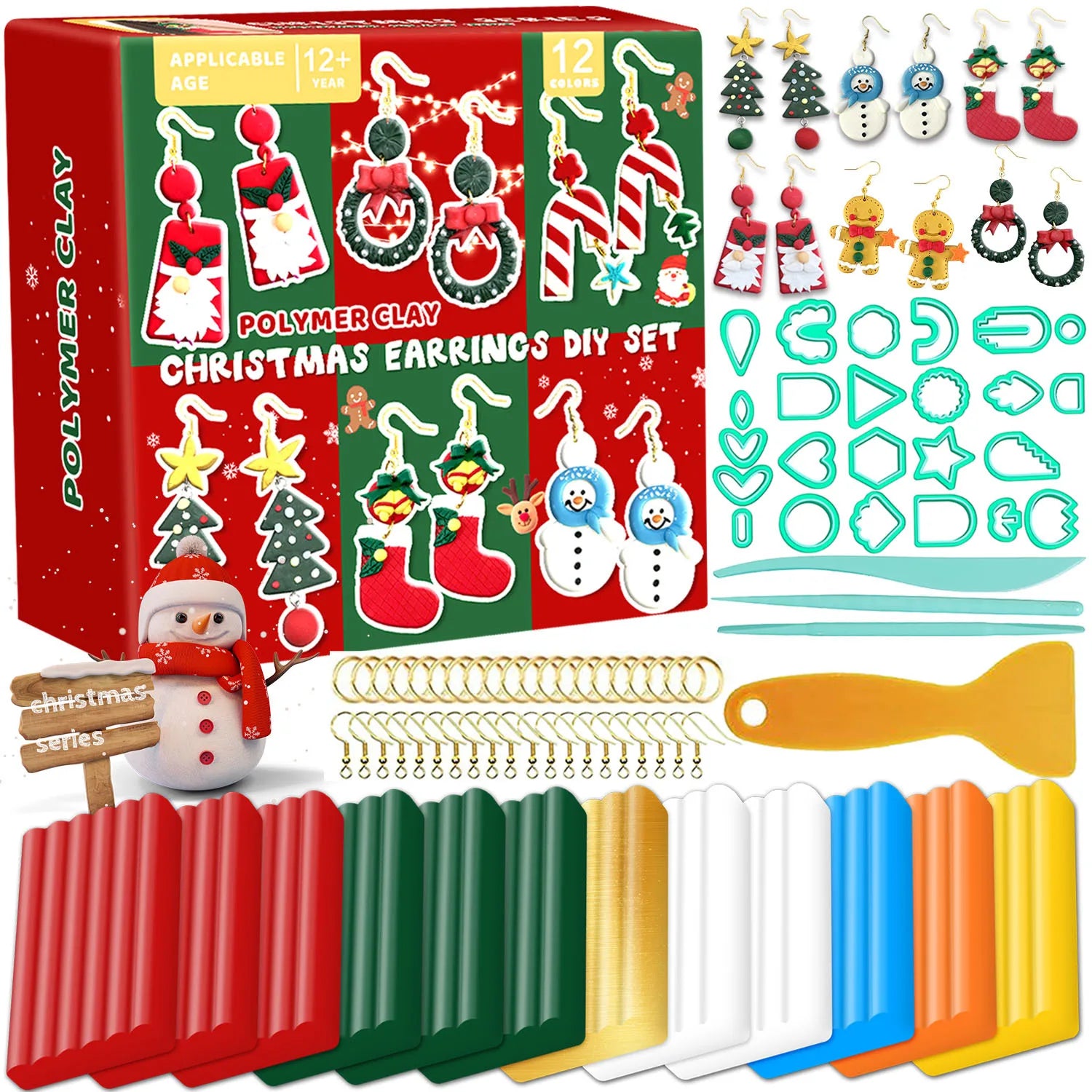 DIY Polymer Clay Jewelry Earring Making Kit – Modeling Clay with Sculpting Tools, Oven-Bake or Air-Dry Art Craft for Teens &amp; Adults