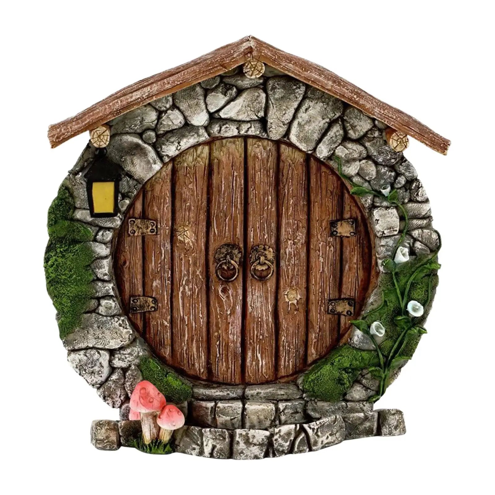 2D Fairy Garden Miniatures Gnome Window Door Set – Pendant Glow In The Dark Creative Ornaments Crafts for Fairy Garden Decorations