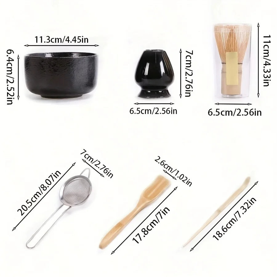 6-Piece Japanese-Style Matcha Bowl Set