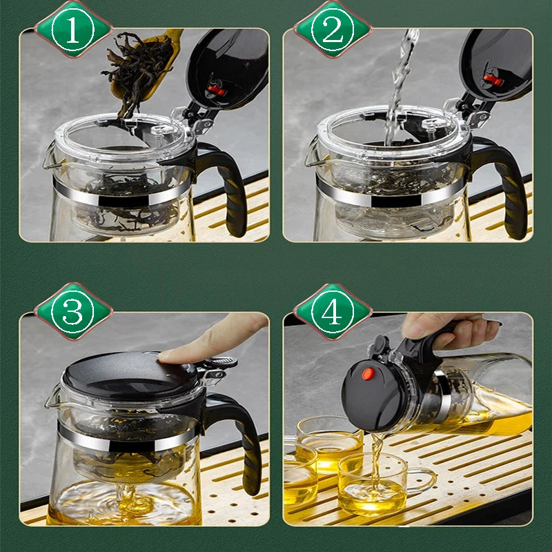 Heat-Resistant Glass Teapot with Built-In Infuser – Perfect for Loose Leaf & Blooming Teas