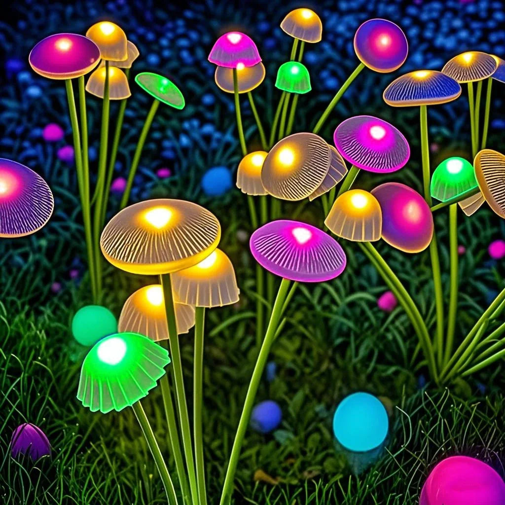 Solar Garden Lights Dual Mode LED – Solar Mushroom Lights Waterproof Jellyfish Decor for Yard, Patio & Pathway Ambiance
