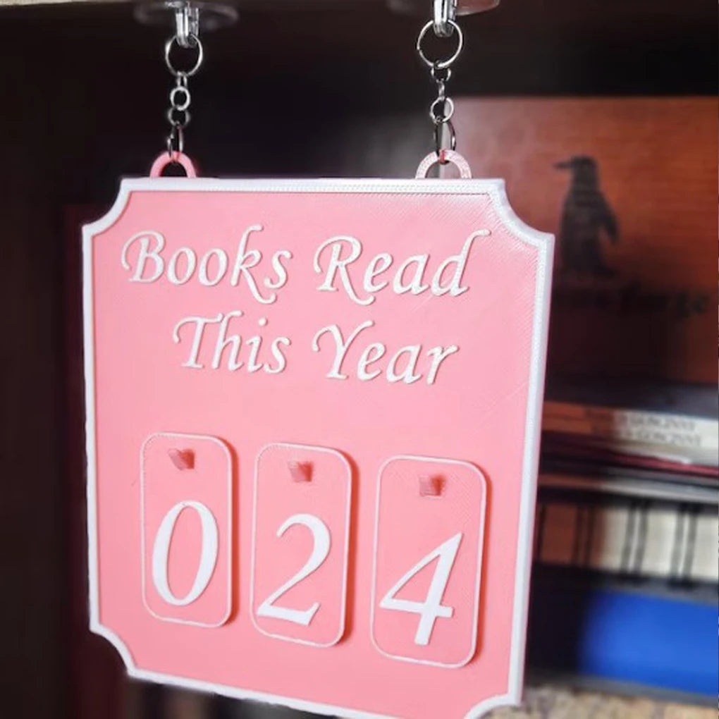 Hanging Bookshelf Counter Bookish Decor Books Read This Year Bookshelf Sign Personalized Book Lover Sign Reading Plan Management