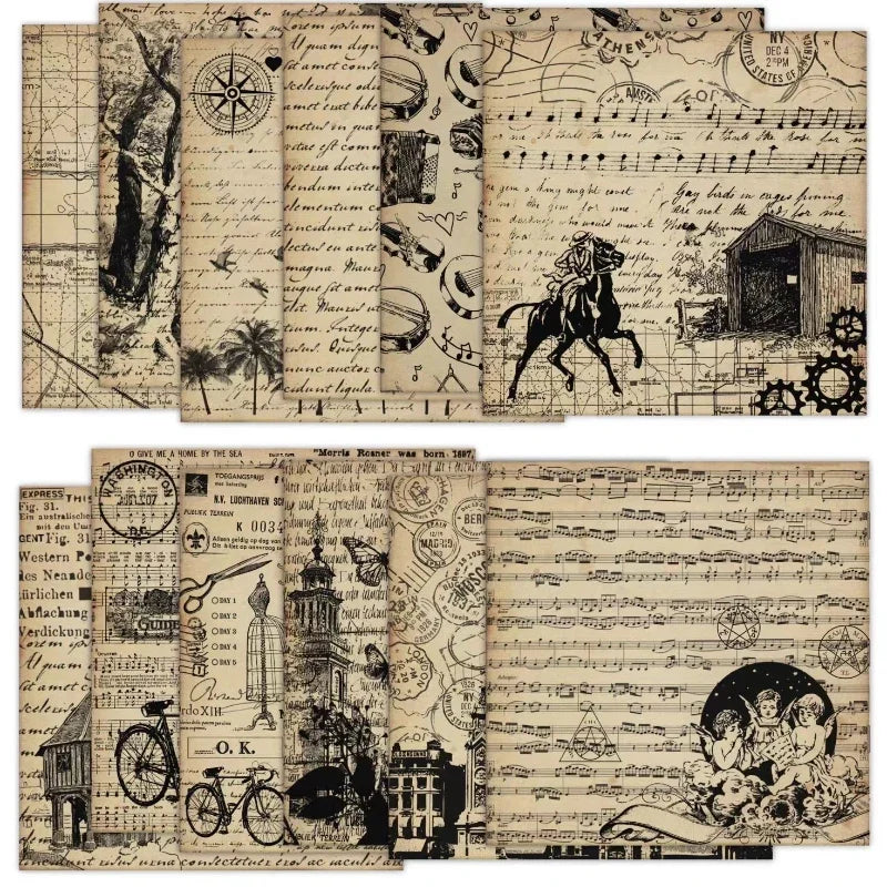 Vintage Scrapbook Paper Pad – Assorted Patterns