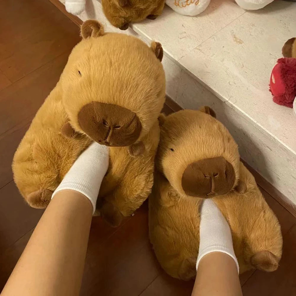 Highland Cow Capybara  Plush Slippers Cartoon Capibara Cotton Shoes Cute Animals Slipper Women Men Halloween Christmas Gifts