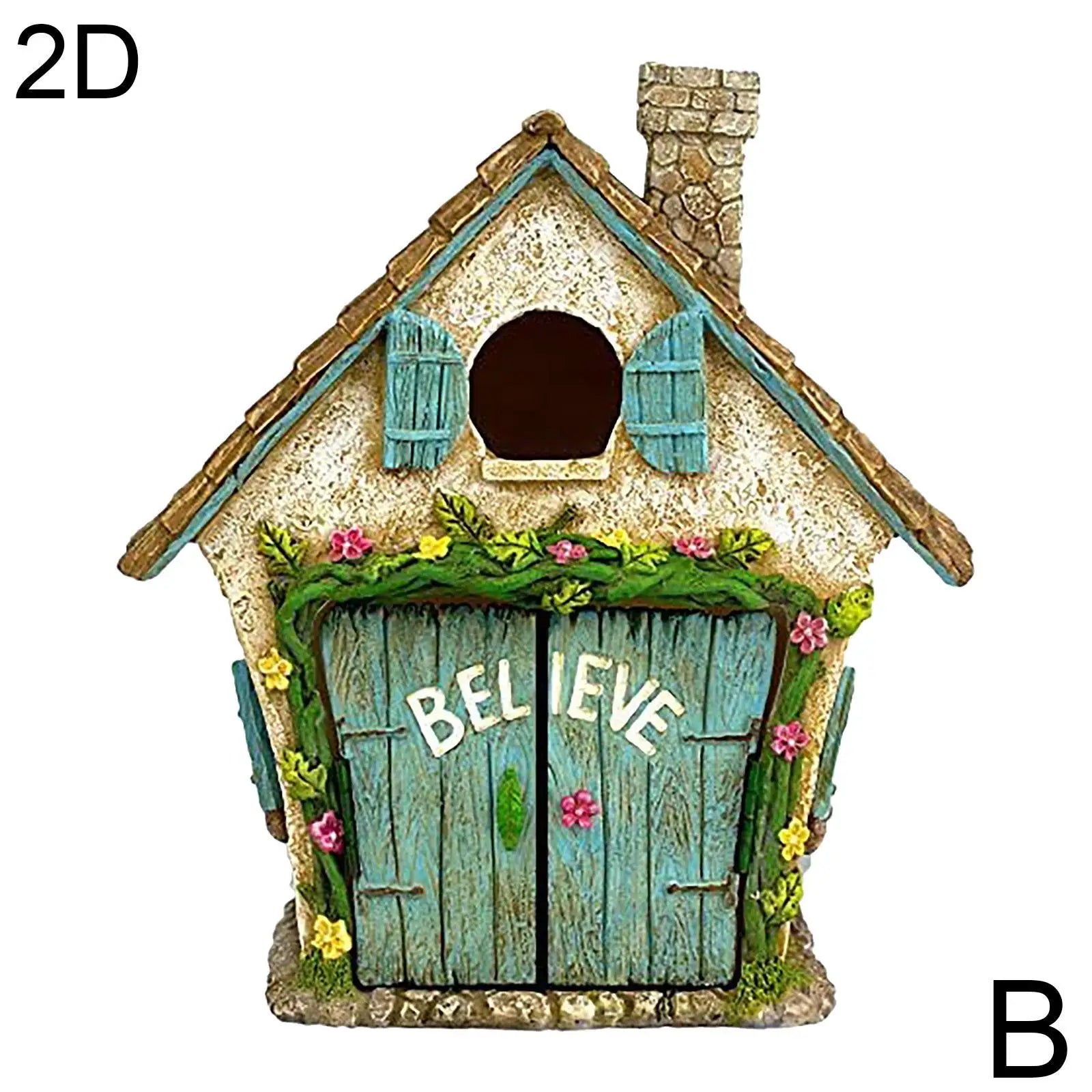 2D Fairy Garden Miniatures Gnome Window Door Set – Pendant Glow In The Dark Creative Ornaments Crafts for Fairy Garden Decorations