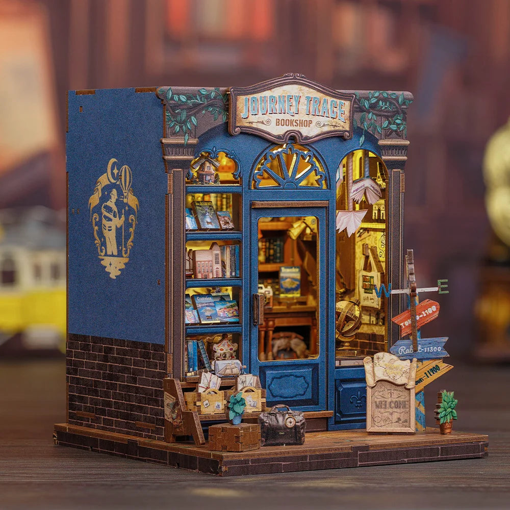 CUTEBEE Book Nook Kit DIY Miniature Model Dollhouse for Adults and Teens Bookshelf Decor 3D Wooden Puzzle Gifts for Family
