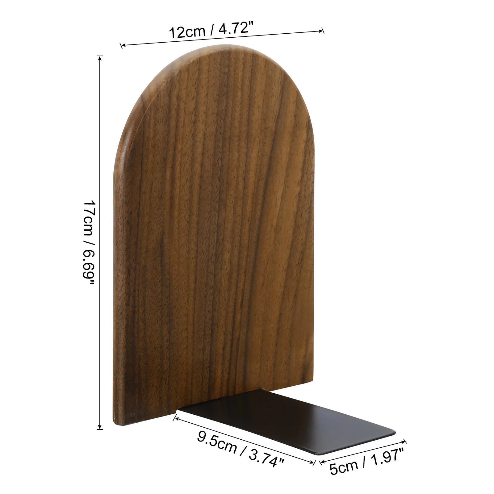 Wood & Metal Desktop Bookends (Set of 2)