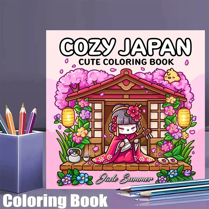 Cozy Japan Coloring Book for Adults & Teens
