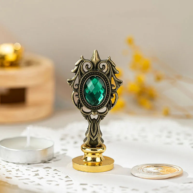 Wax Bead Pot Stick Heater Wax Seal Stamp Set Lacquer Furnace Seal Spoon Handle Stamp Melting Spoon Rubber Wood Melting Heater