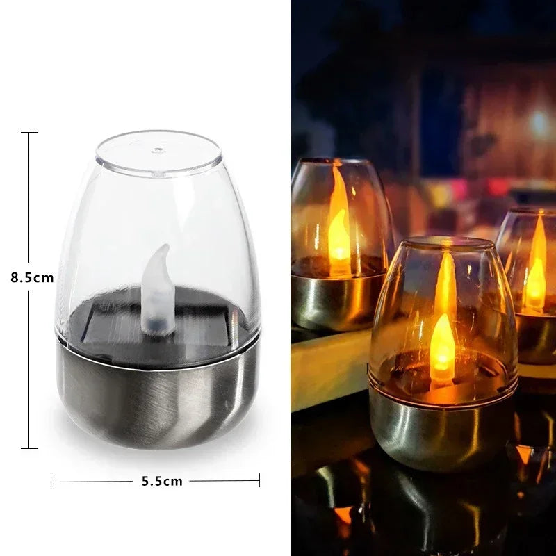 LED Solar Candles Light – Flameless Rechargeable Night Lights for Garden Decor, Outdoor Wedding, Party &amp; Waterproof Atmosphere Lamp