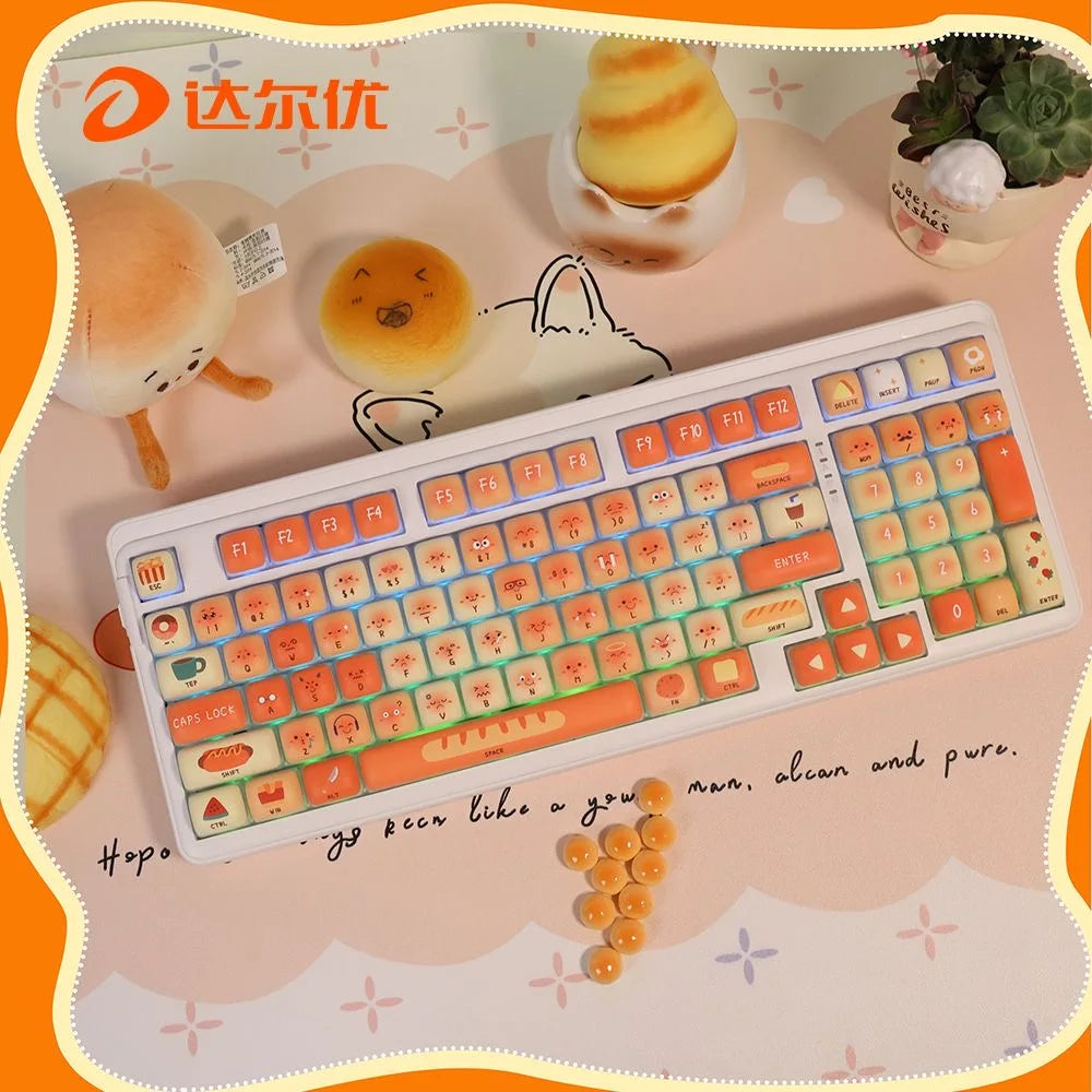 140 Keys Cute Keycaps Cat MOG Keycaps PBT Pink Keys Gift for Girl Cute New Square Thermal Sublimation Mechanical Keyboard 6.25U