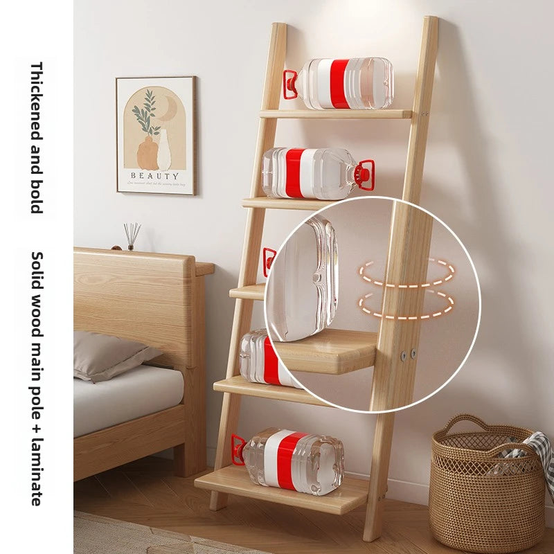 Solid Wood Ladder Shelf Storage Rack