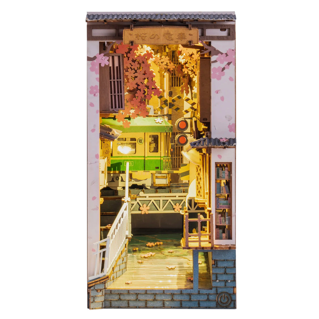 Robotime Rolife Book Nooks Series Stories in Books – 4 Kinds DIY Wooden Miniature House Furniture Kits for Bookshelf Insert Decor