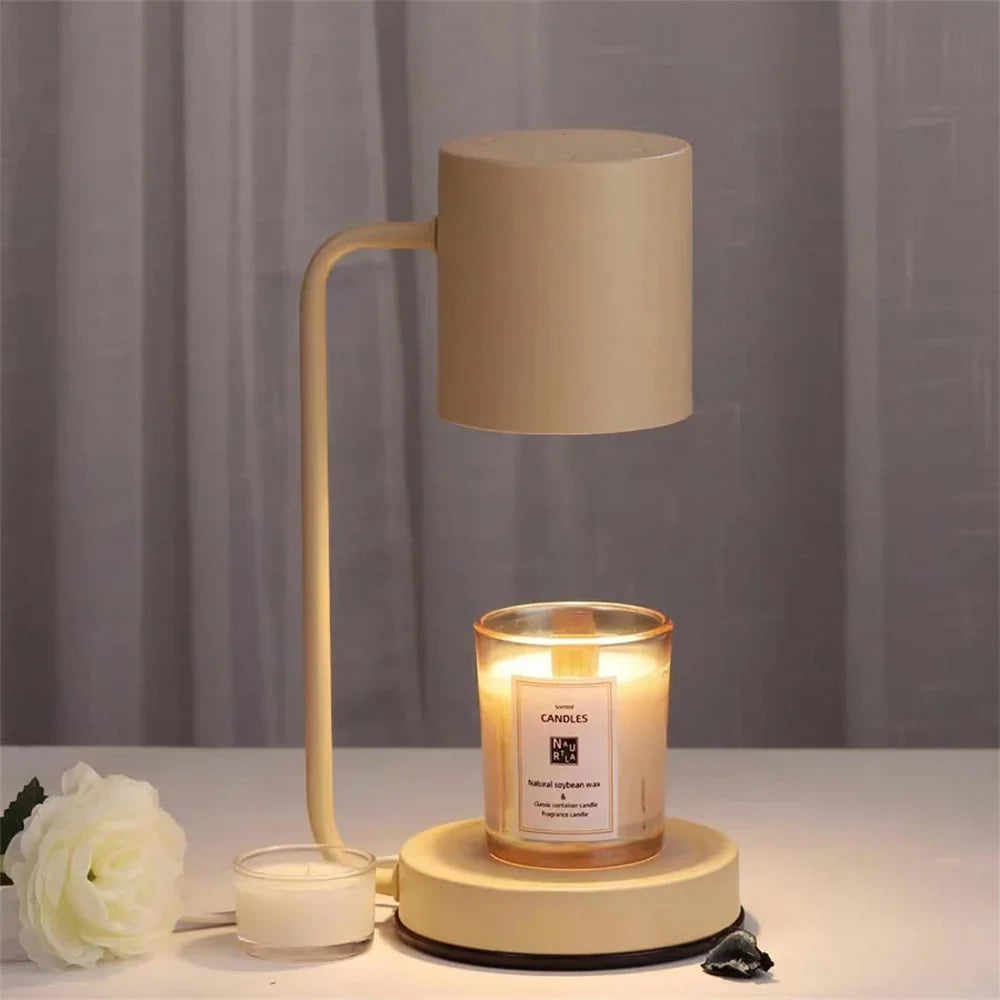 Simple  Table Lamp Dimmable Candle Warmer Lamp Metal Wax Burner Retro Melting Wax Lamp 220V Fragrance Light Desk Decor Lighting