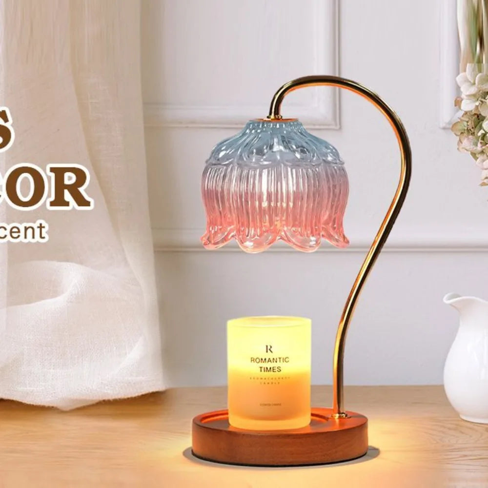 Flower Candle Warmer Lamp with Timer, Dimmable Candle Lamp Warmer, Christmas Birthday Gift, House Warming Decor, For Jar Candles