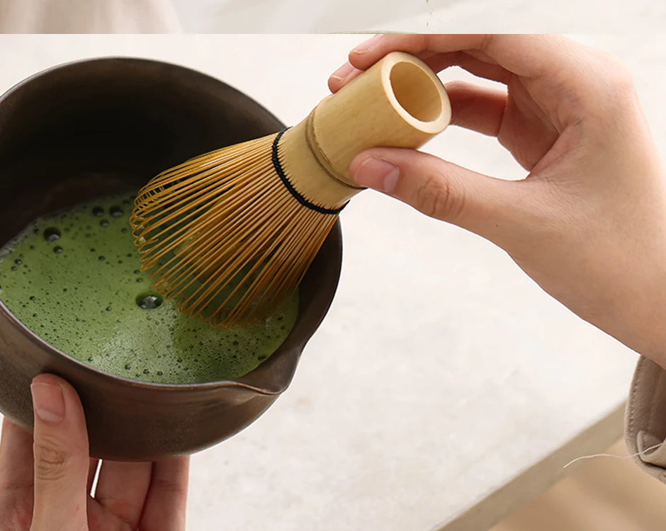 4-Piece Japanese Matcha Tea Set with Bamboo Whisk