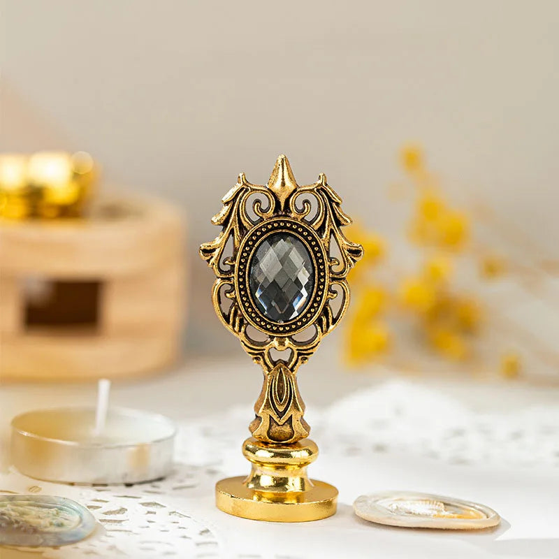 Wax Bead Pot Stick Heater Wax Seal Stamp Set Lacquer Furnace Seal Spoon Handle Stamp Melting Spoon Rubber Wood Melting Heater