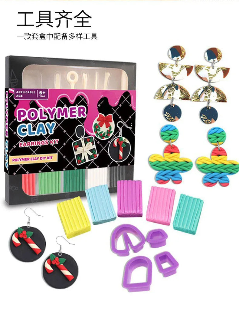 DIY Polymer Clay Jewelry Earring Making Kit – Modeling Clay with Sculpting Tools, Oven-Bake or Air-Dry Art Craft for Teens &amp; Adults
