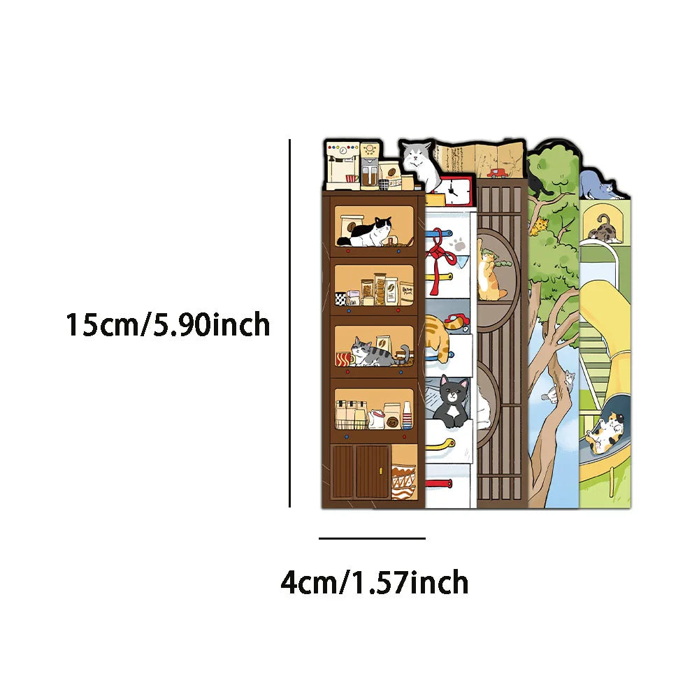 30-Piece Cat Scene Bookmark Set