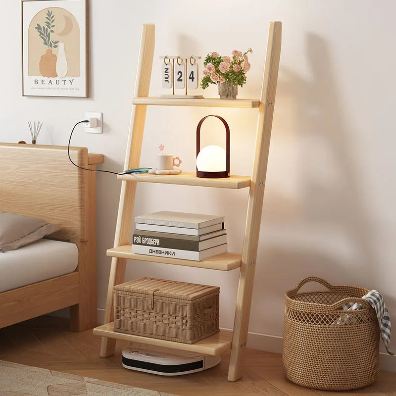 Solid Wood Ladder Shelf Storage Rack