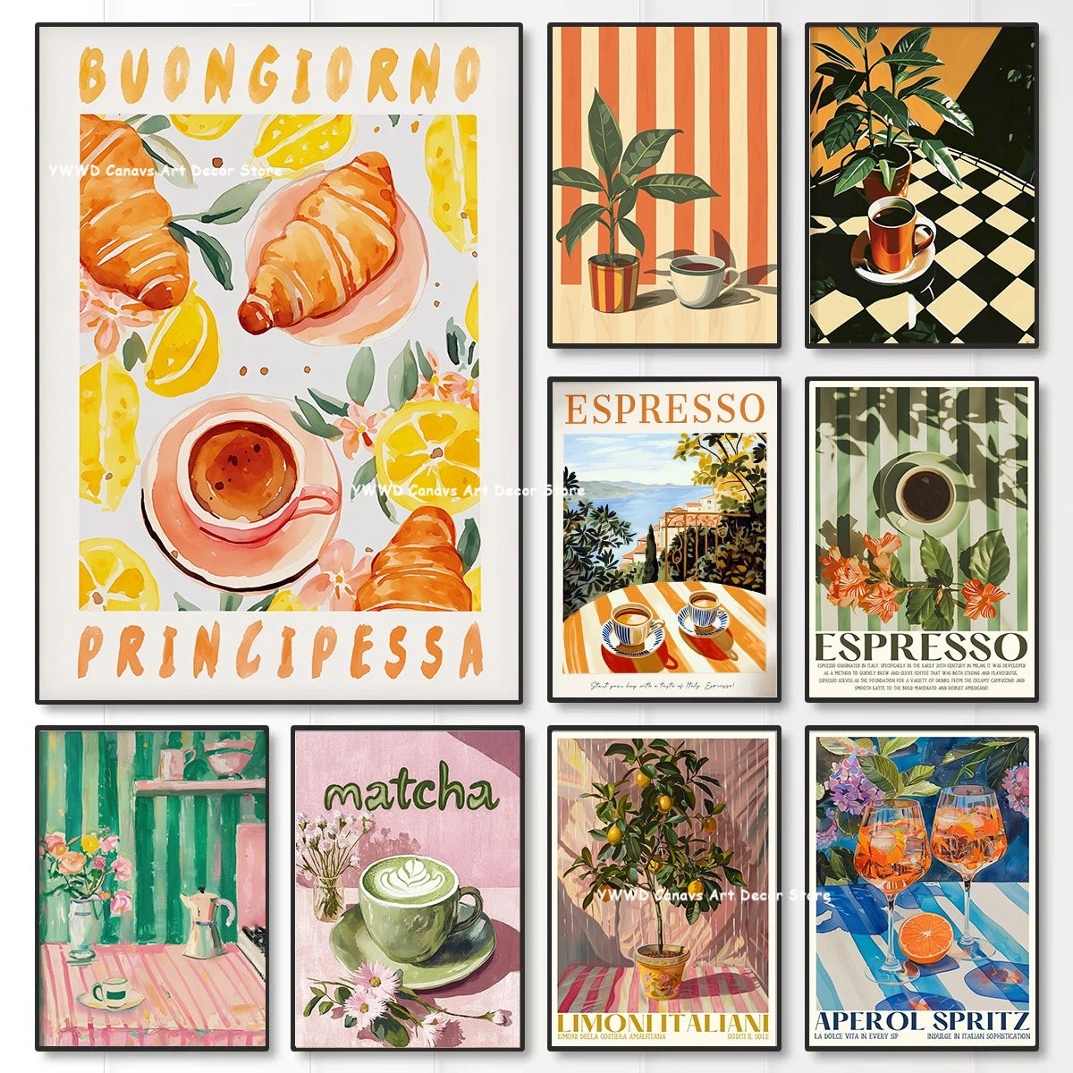 Buongiorno Espresso Canvas Print What Is Tea Food and Beverage Kitchen Wall Art Poster for Modern Living Room Home Decor