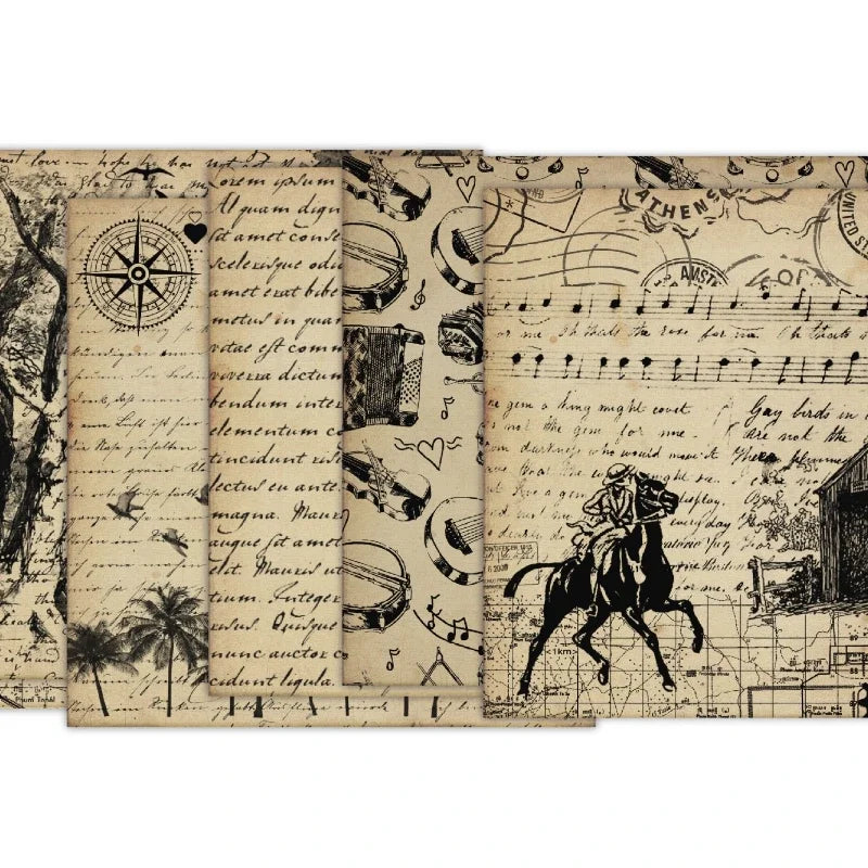 Vintage Scrapbook Paper Pad – Assorted Patterns