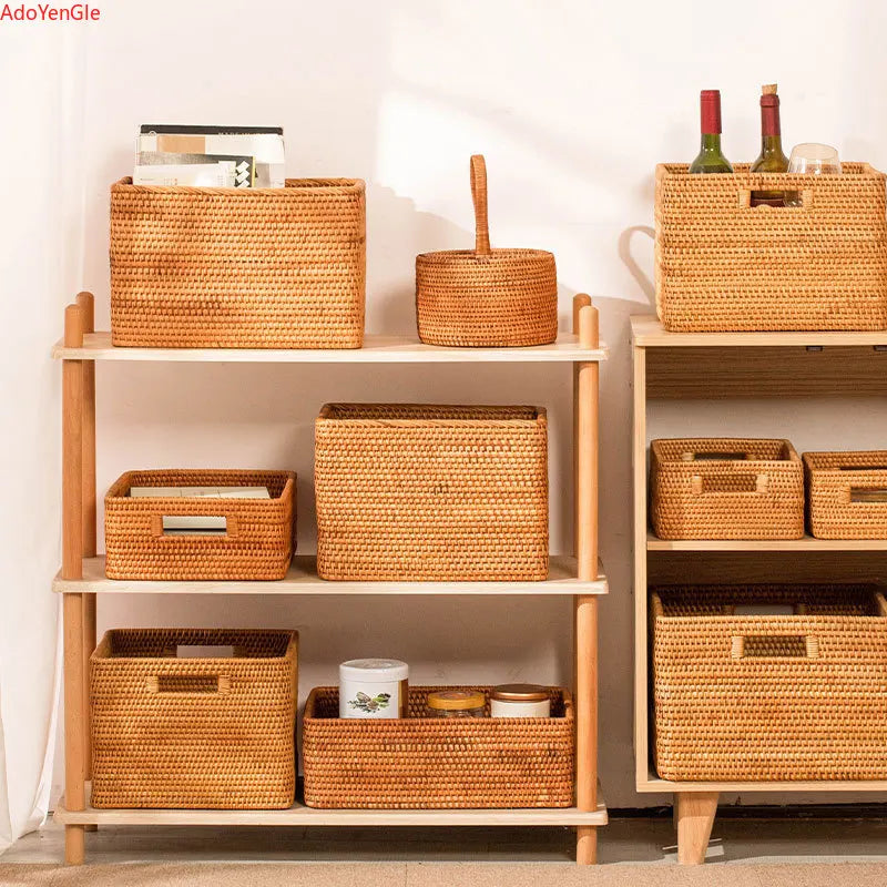 Rattan Bamboo Woven Storage Basket