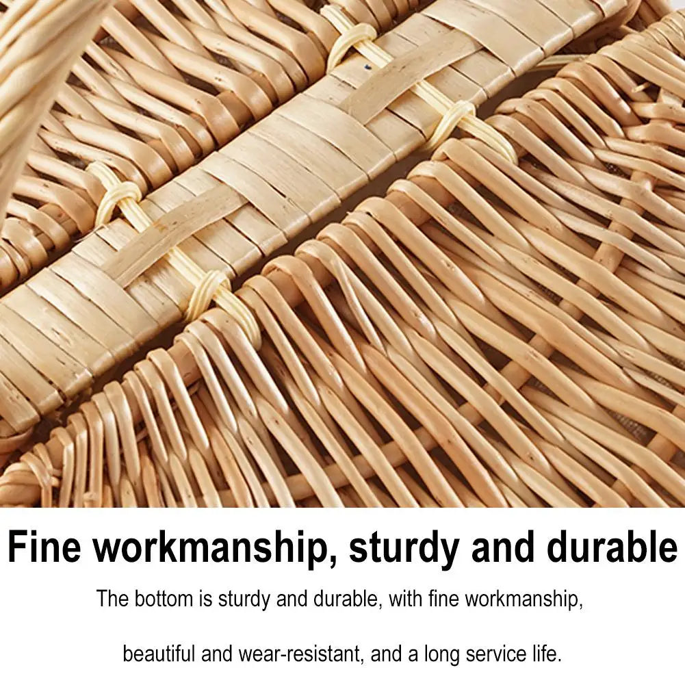Oval Wicker Picnic Basket with Lid