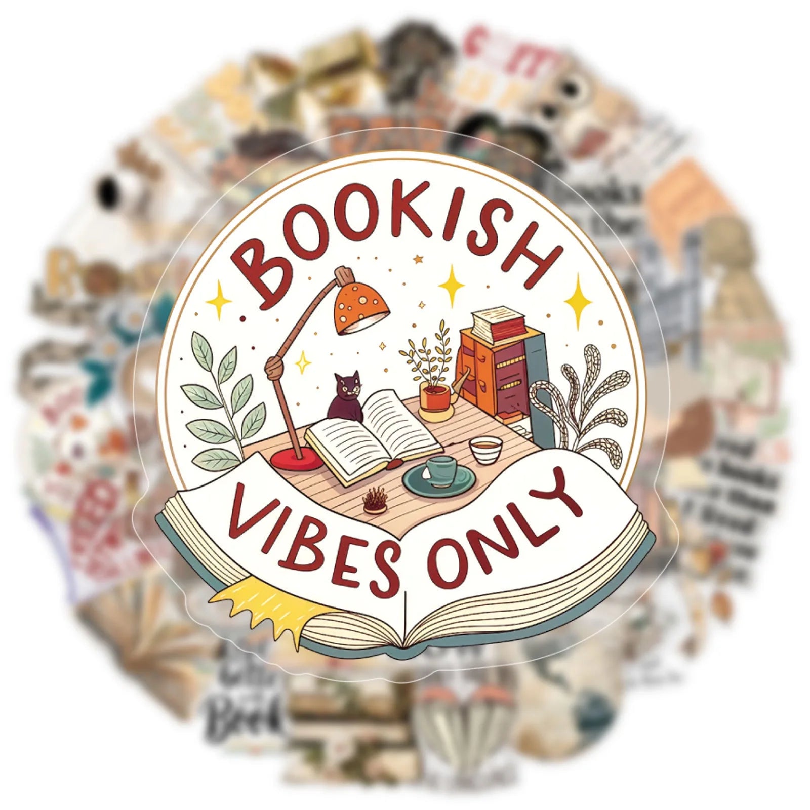 Vintage Bookish Reader Sticker Pack