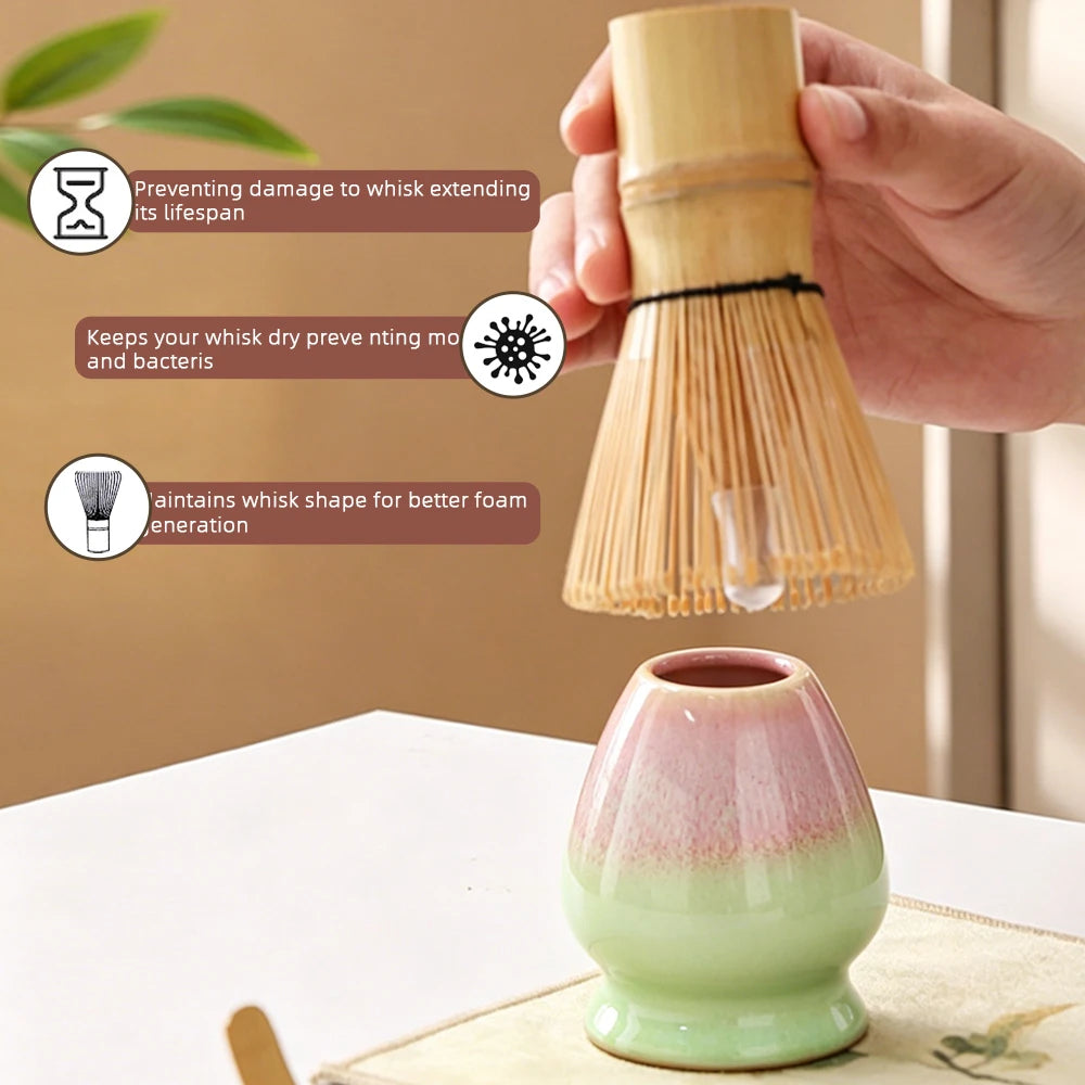 6-Piece Flower-Shaped Japanese Matcha Tea Set