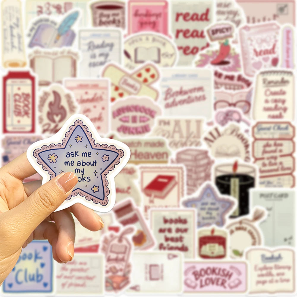 10/30/50pcs Cartoon Bookish Aesthetic Graffiti Stickers Funny Decoration Decals DIY Stationery Phone Suitcase Waterproof Sticker