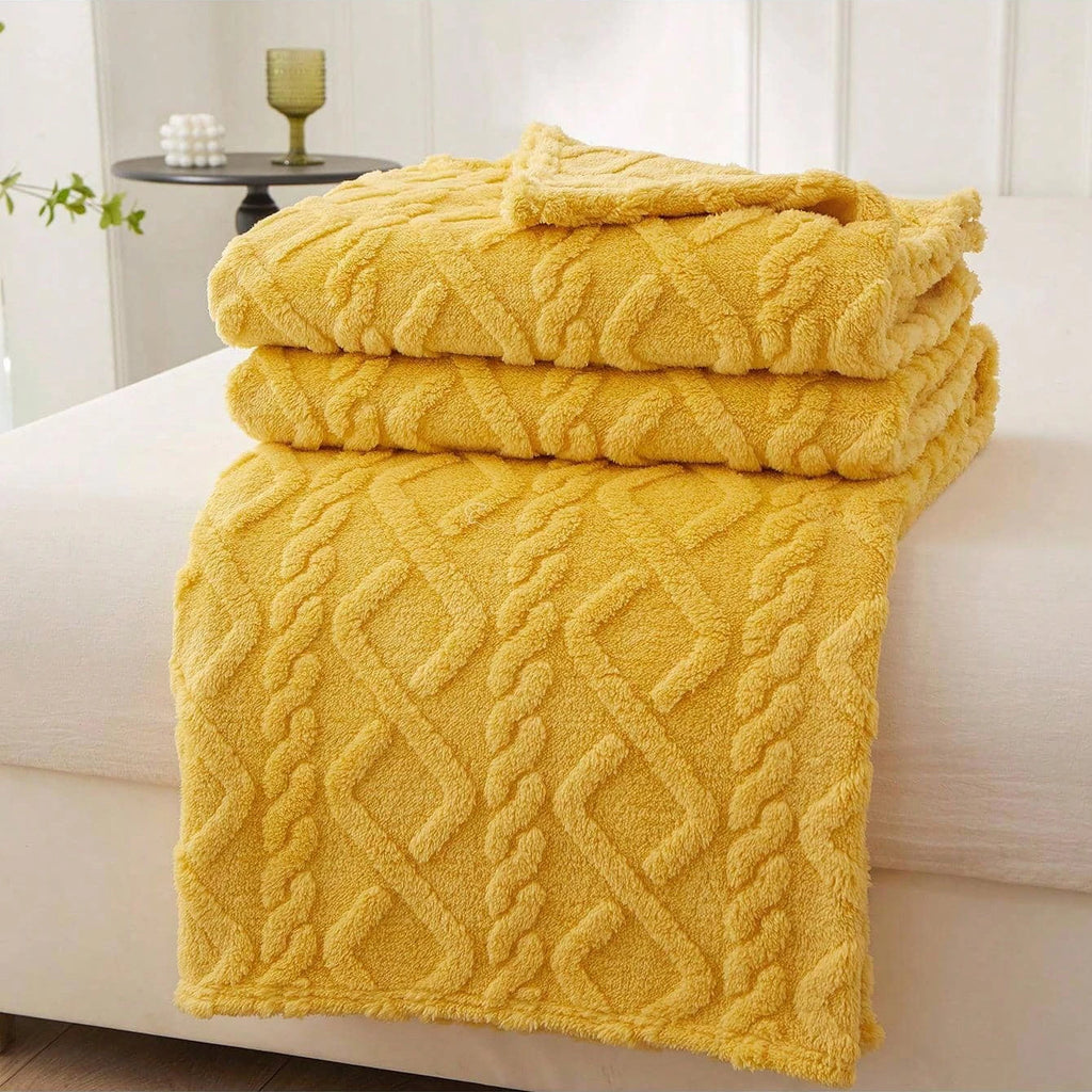 1pc Single-Layer Coral Fleece Blanket, Lightweight & Multi-Purpose Blanket Bed Cover,For Living Room Sofa Cover, Nap Blanket