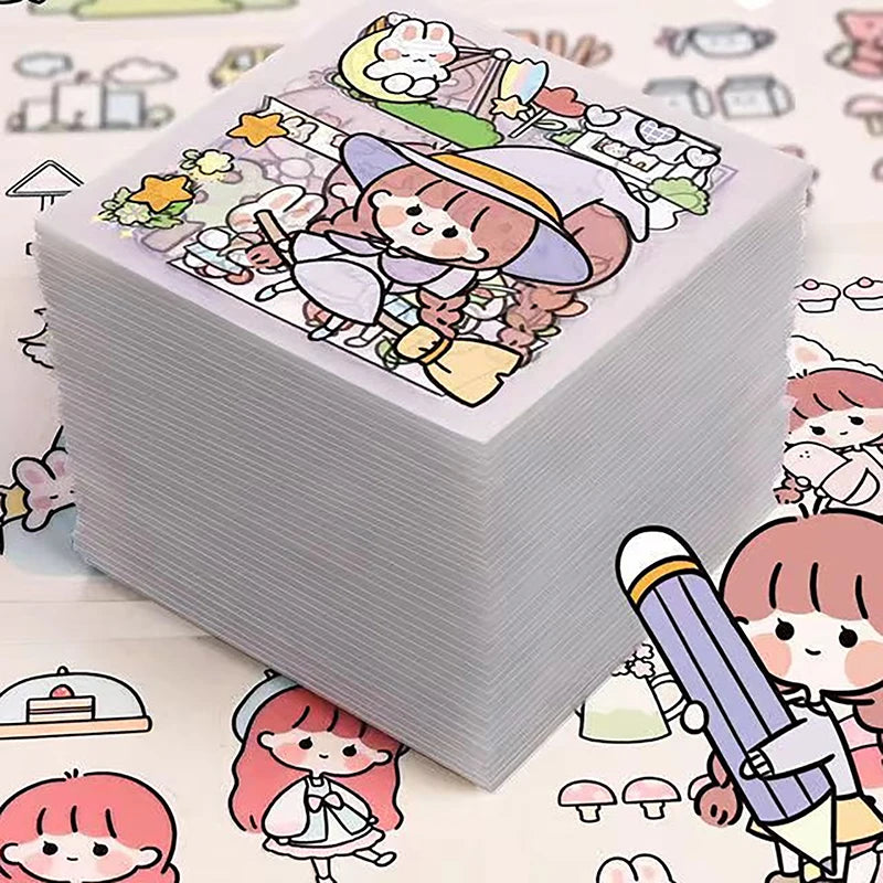50-Piece Cute Waterproof Sticker Set