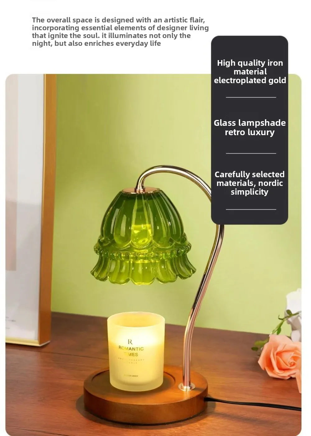 Flower Candle Warmer Lamp with Timer, Dimmable Candle Lamp Warmer, Christmas Birthday Gift, House Warming Decor, For Jar Candles