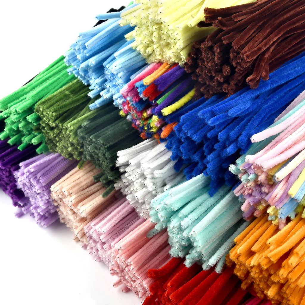 100pcs Colorful Chenille Stems – Soft Pipe Cleaners for DIY Crafts | 30cm Twist Plush Wire Sticks for Kids & Creative Hobbies