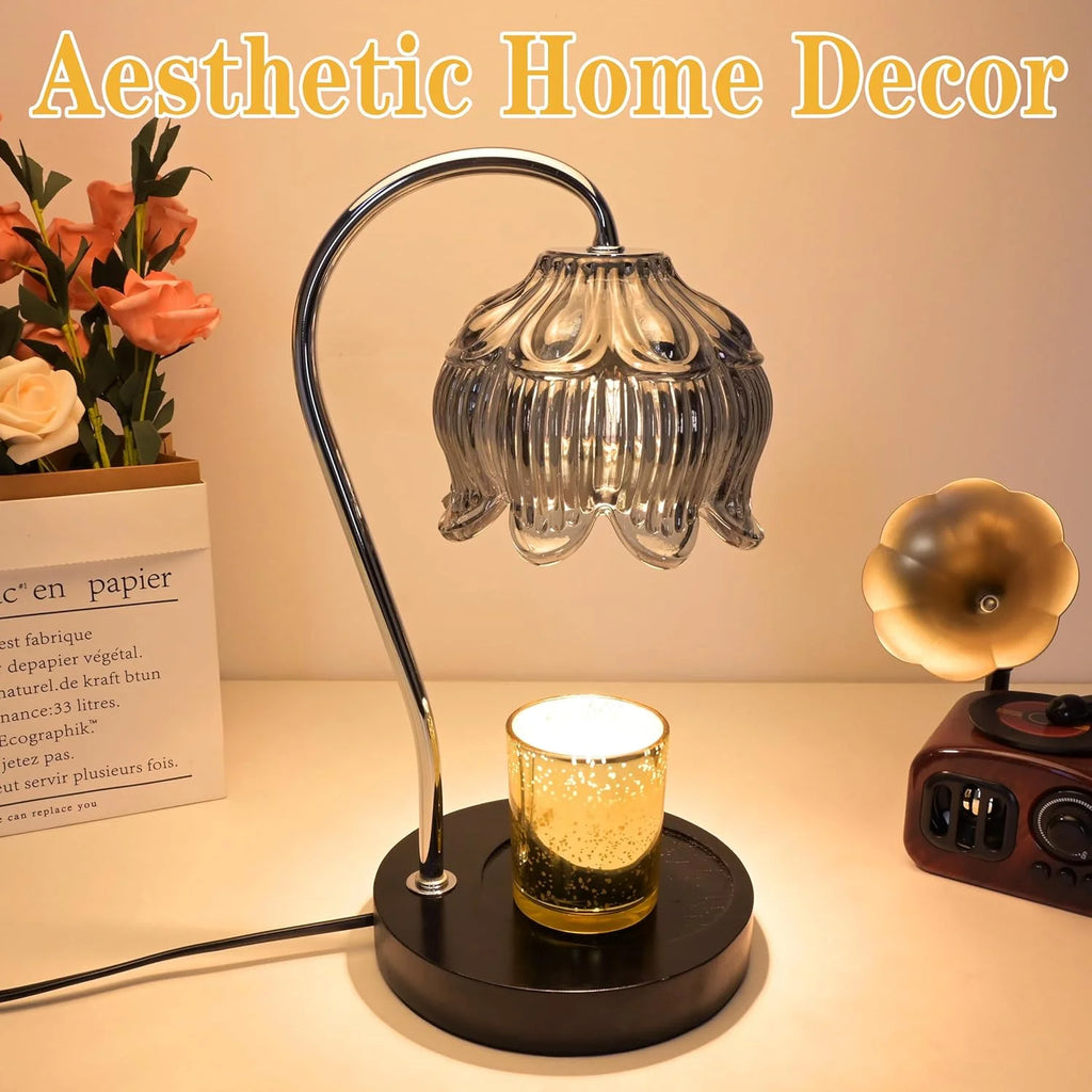 Flower Candle Warmer Lamp with Timer, Dimmable Candle Lamp Warmer, Christmas Birthday Gift, House Warming Decor, For Jar Candles