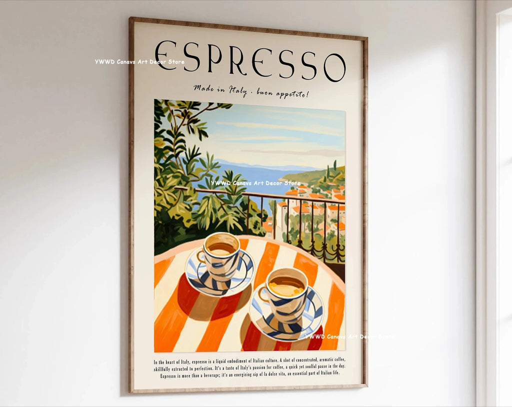 Buongiorno Espresso Canvas Print What Is Tea Food and Beverage Kitchen Wall Art Poster for Modern Living Room Home Decor