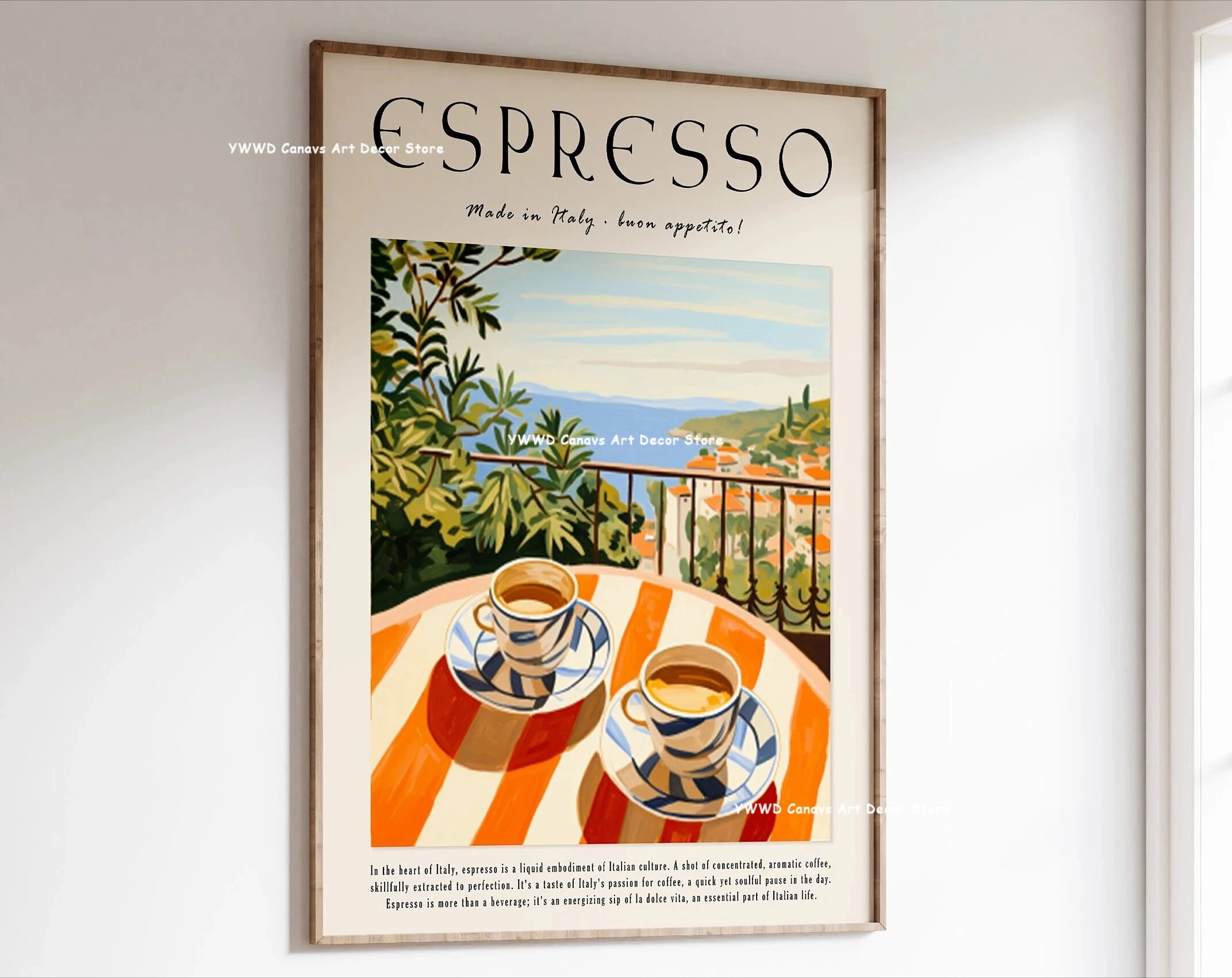Buongiorno Espresso Canvas Print What Is Tea Food and Beverage Kitchen Wall Art Poster for Modern Living Room Home Decor
