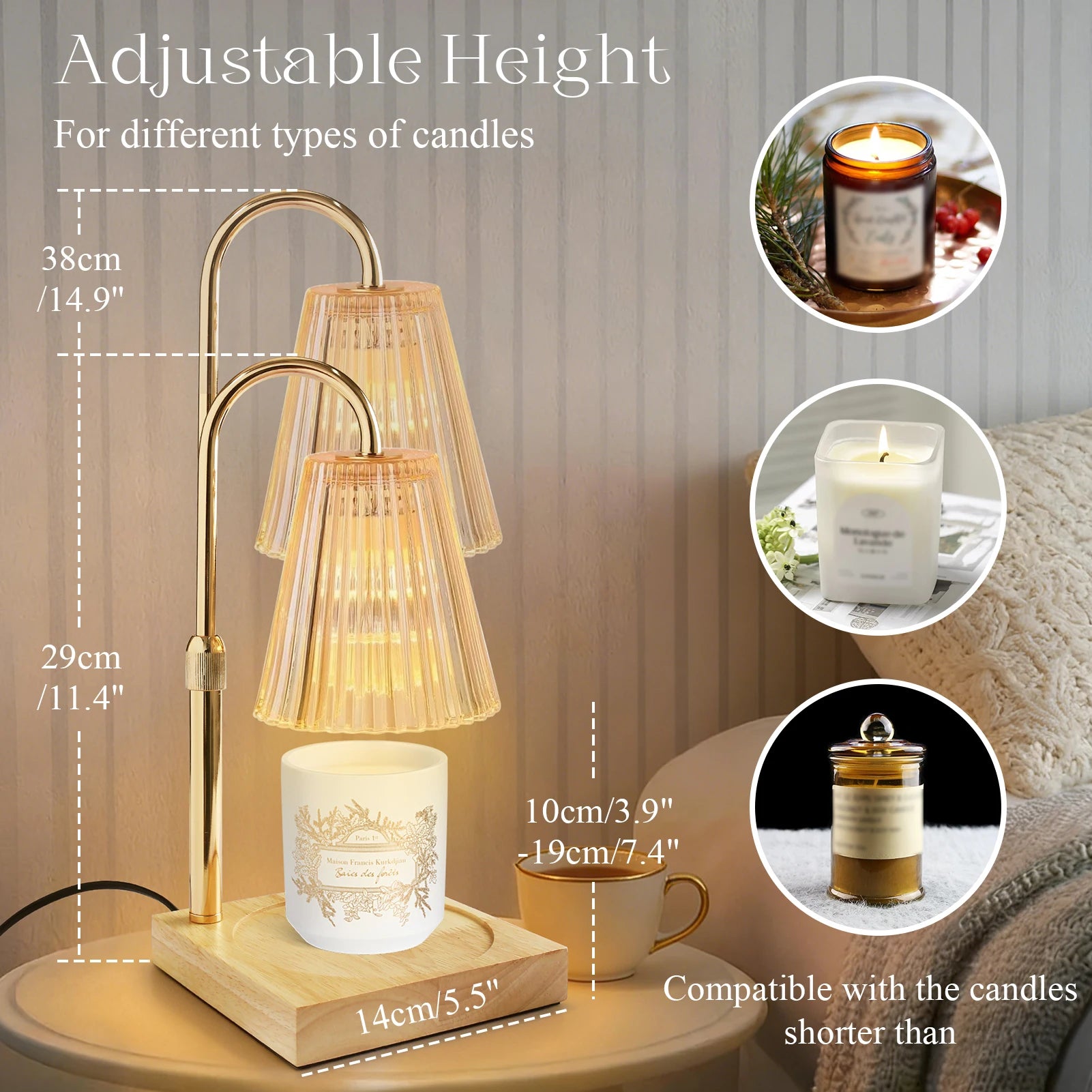 Vintage Candle Warmer Lamp with Timer