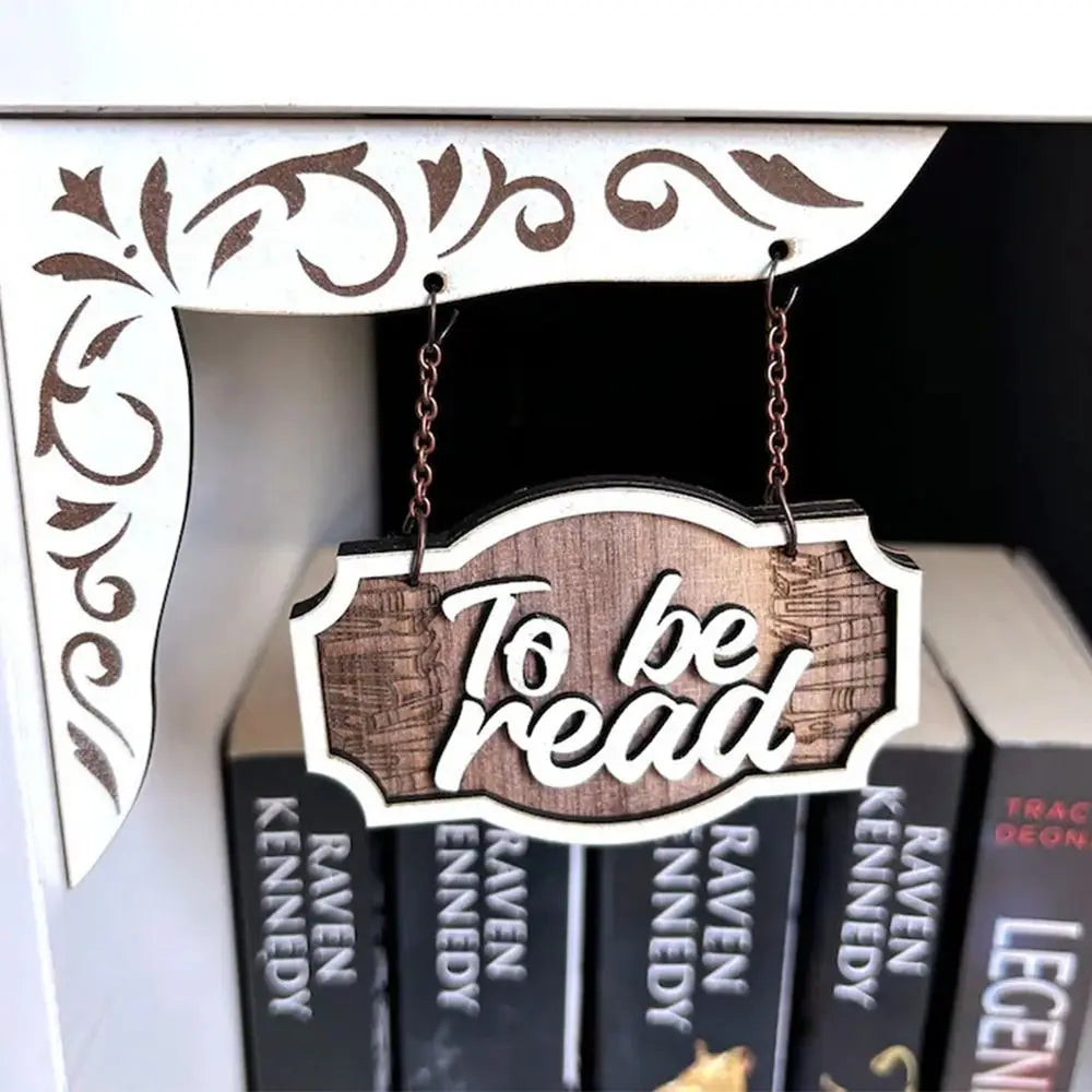 New Wooden Bookshelf Hanging Decoration Dark Romance Decorative Bookshelf Classification Bookshelf Signs for Library